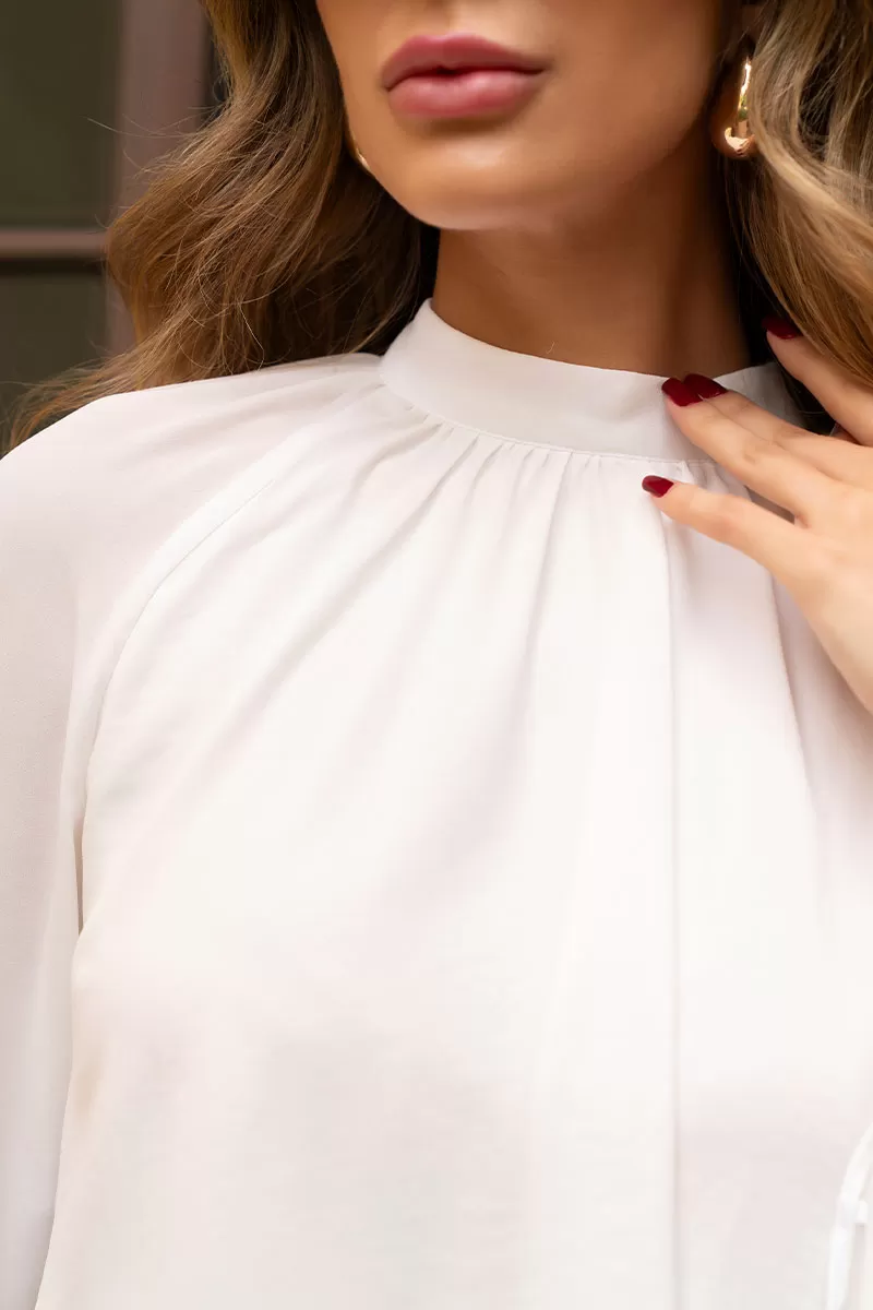 Miss Misses - Andressa Long Sleeve Shirt with White Cape Detail - 54555005 Miss Misses - Andressa Long Sleeve Shirt with White Cape Detail - 54555005