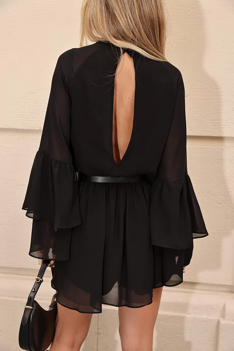 Dot Clothing - Romper Dot Clothing Frill Sleeve Black - 2689PRETO Dot Clothing - Romper Dot Clothing Frill Sleeve Black - 2689PRETO