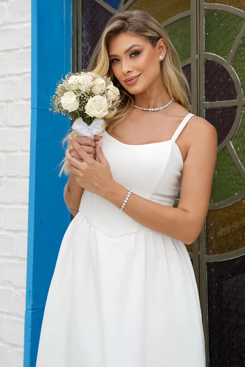 Miss Misses - Karine Midi Dress With Pleats On Offwhite Skirt - 54547030 Miss Misses - Karine Midi Dress With Pleats On Offwhite Skirt - 54547030