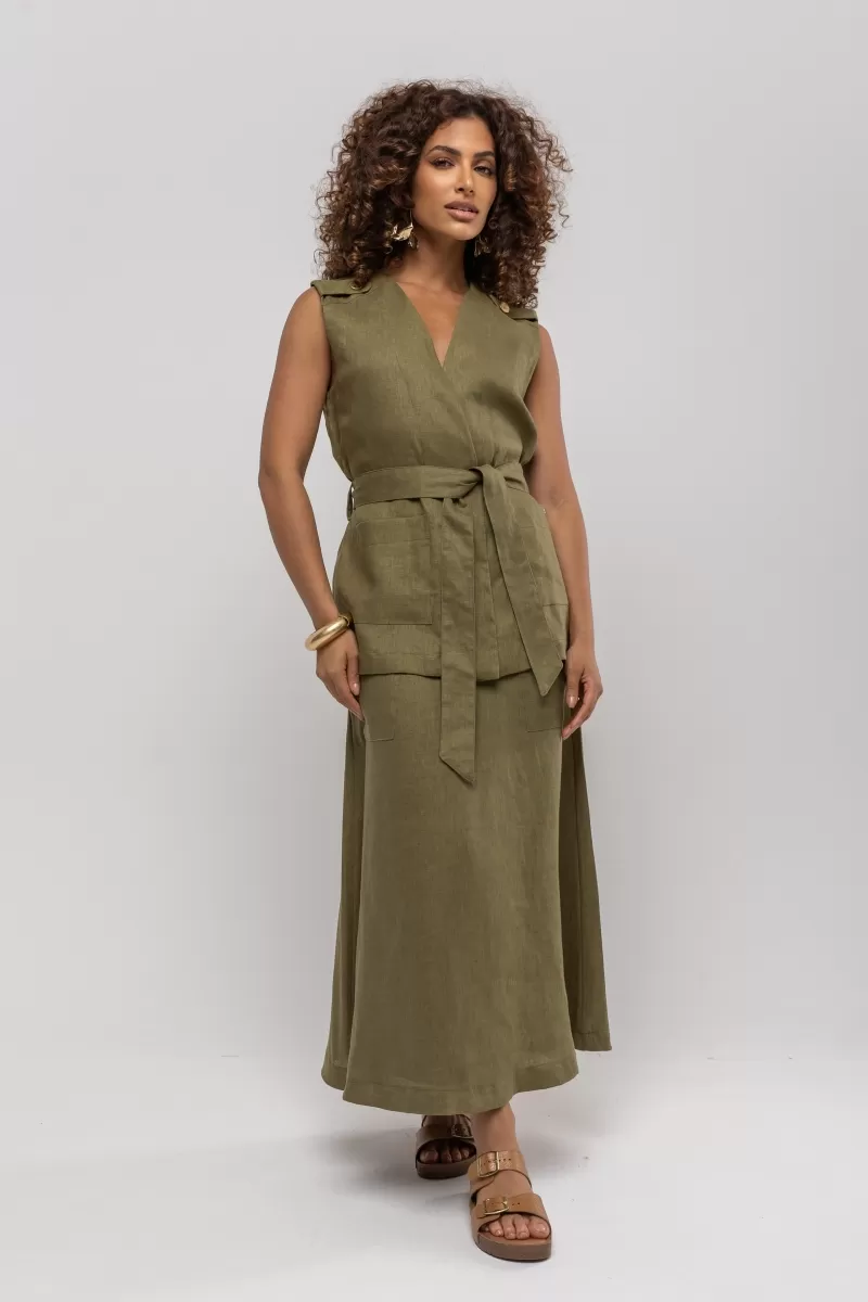 Hidrogênio - LINEN OVERSIZED VEST IN GRASS - 20402400 Hidrogênio - LINEN OVERSIZED VEST IN GRASS - 20402400