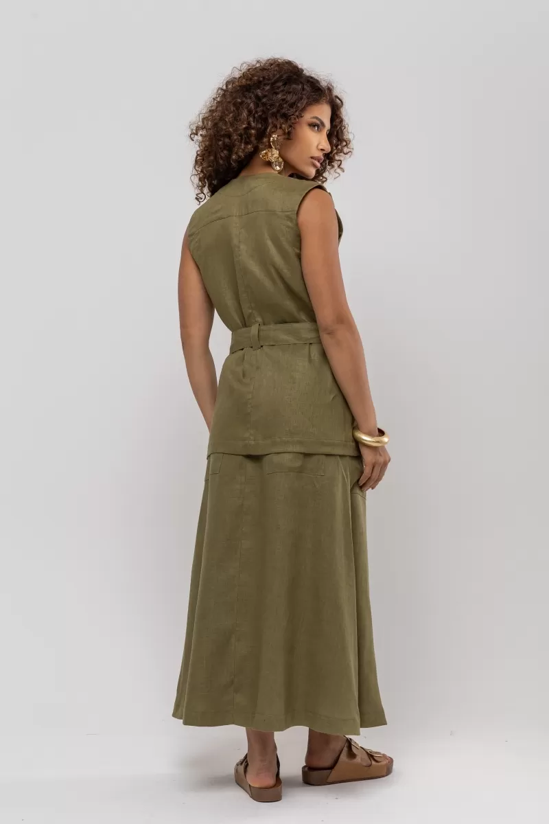 Hidrogênio - LINEN OVERSIZED VEST IN GRASS - 20402400 Hidrogênio - LINEN OVERSIZED VEST IN GRASS - 20402400
