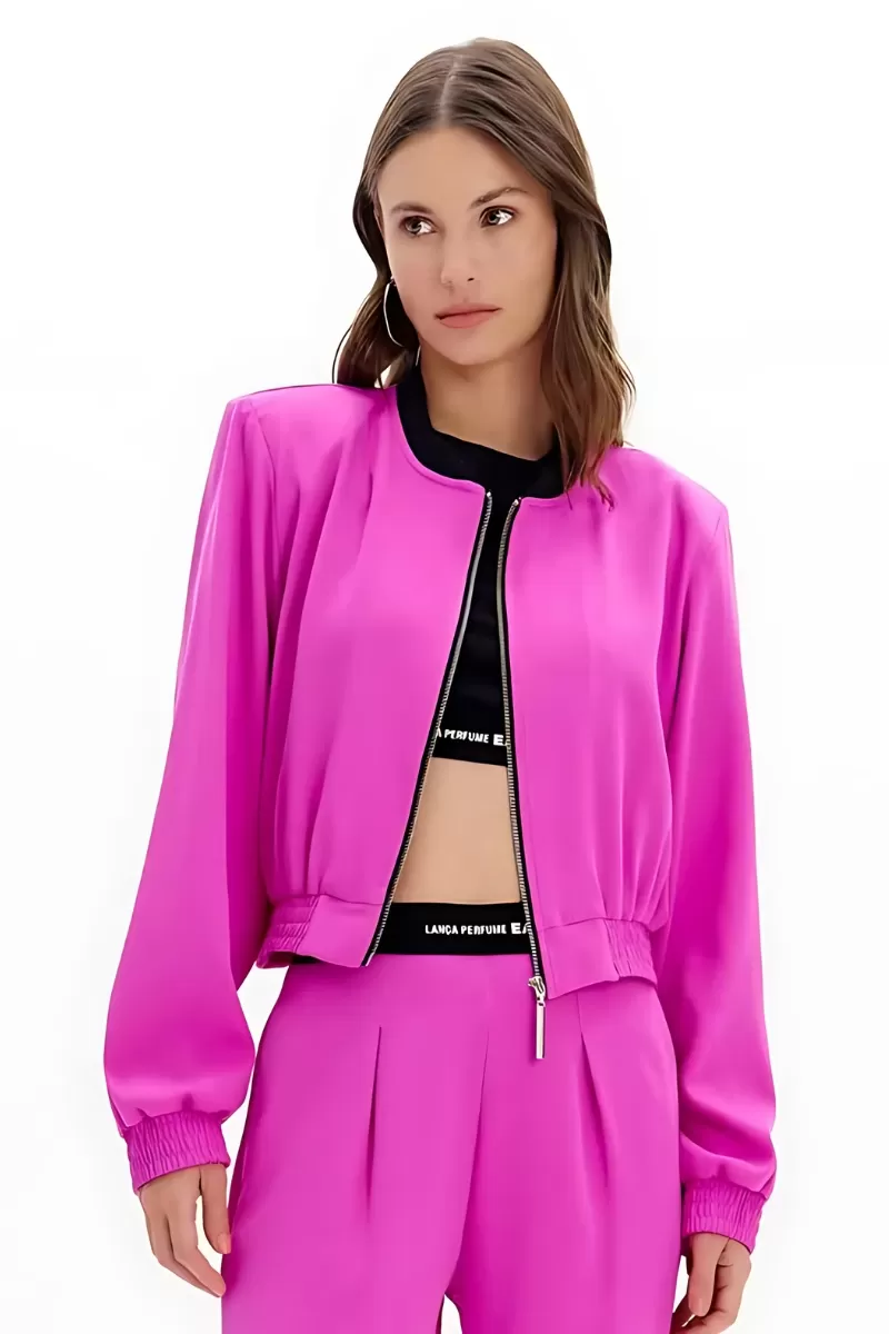 LANÇA PERFUME - Medium Bomber Jacket With Front Zipper Lança Perfume - 1039 LANÇA PERFUME - Medium Bomber Jacket With Front Zipper Lança Perfume - 1039