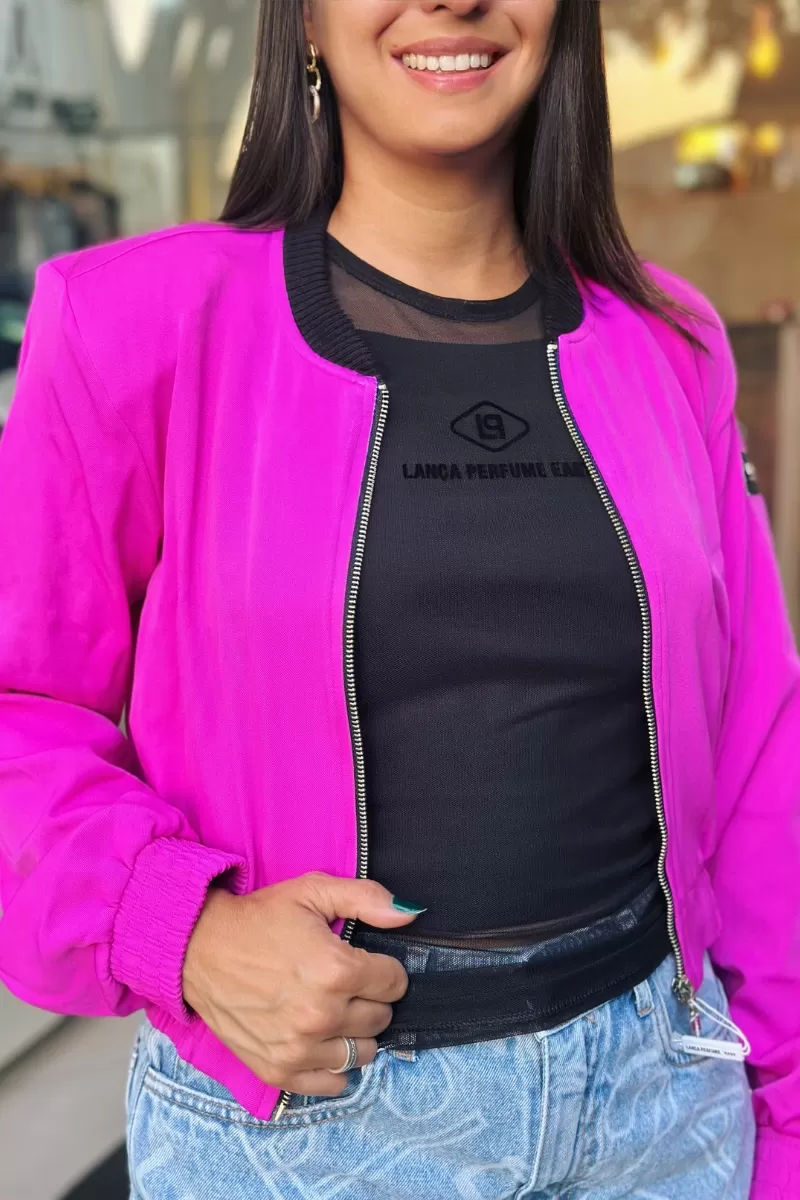 LANÇA PERFUME - Medium Bomber Jacket With Front Zipper Lança Perfume - 1039 LANÇA PERFUME - Medium Bomber Jacket With Front Zipper Lança Perfume - 1039