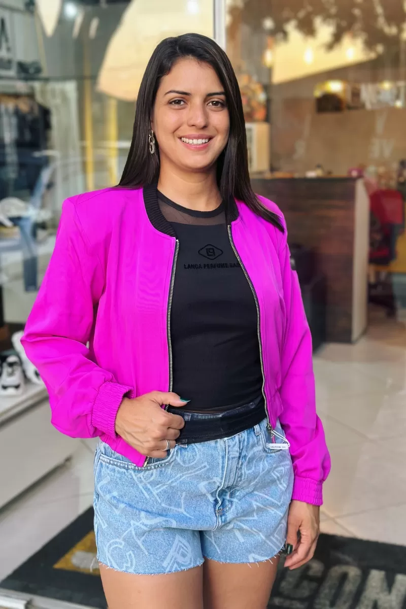 LANÇA PERFUME - Medium Bomber Jacket With Front Zipper Lança Perfume - 1039 LANÇA PERFUME - Medium Bomber Jacket With Front Zipper Lança Perfume - 1039