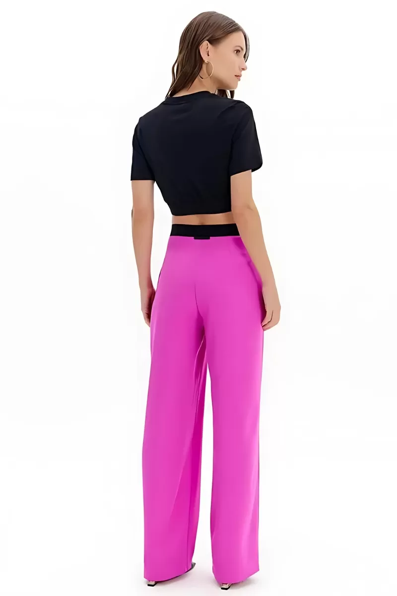 LANÇA PERFUME - Wide Leg Pants With Elastic And High Waist Lança Perfume - 2837RS LANÇA PERFUME - Wide Leg Pants With Elastic And High Waist Lança Perfume - 2837RS