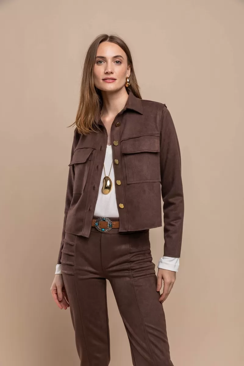 Hidrogênio - CHOCOLATE THREADED COAT WITH POCKETS - 20458032 Hidrogênio - CHOCOLATE THREADED COAT WITH POCKETS - 20458032
