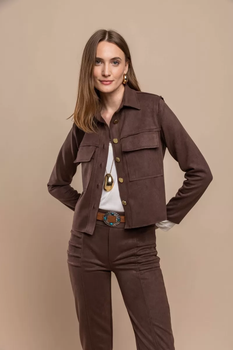 Hidrogênio - CHOCOLATE THREADED COAT WITH POCKETS - 20458032 Hidrogênio - CHOCOLATE THREADED COAT WITH POCKETS - 20458032