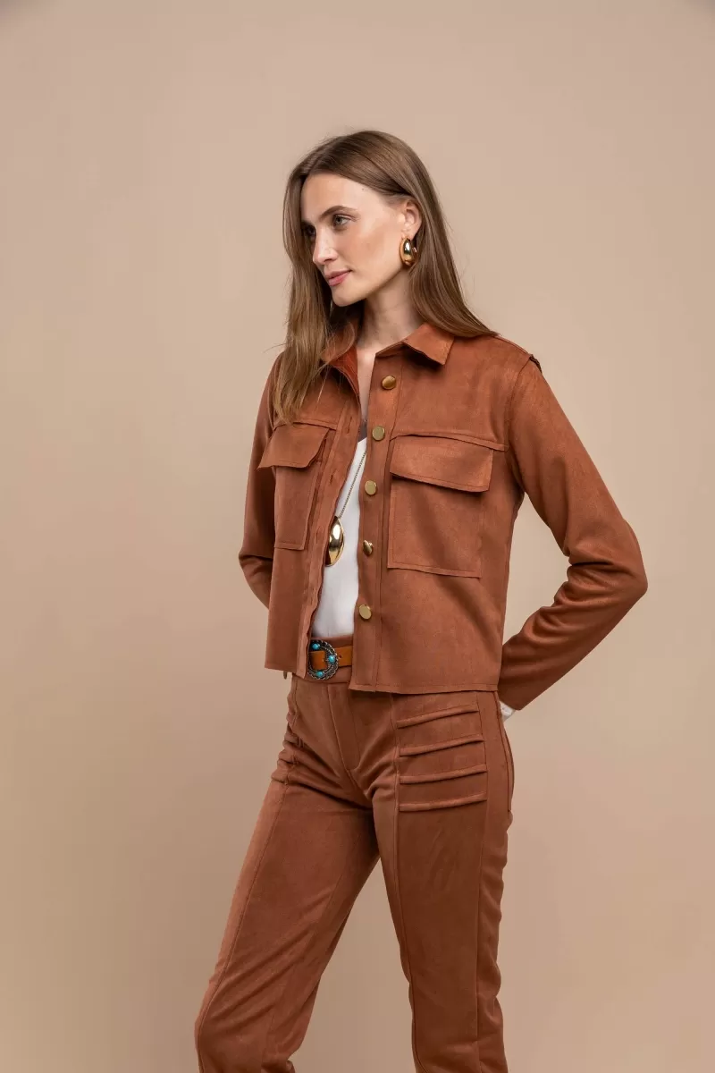 Hidrogênio - COGNAC COAT WITH THREAD POCKETS - 20458579 Hidrogênio - COGNAC COAT WITH THREAD POCKETS - 20458579