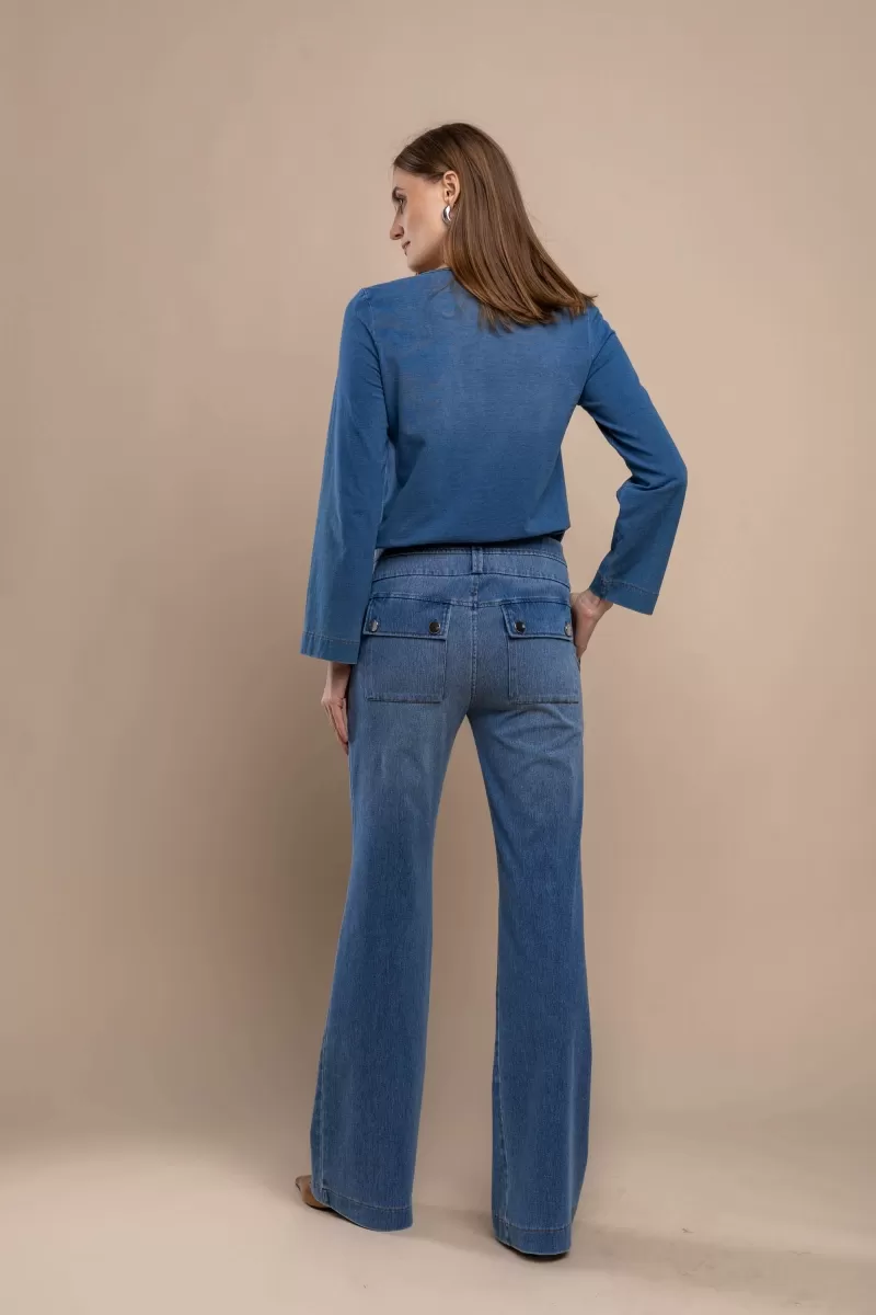 Hidrogênio - STRAIGHT PANTS WITH LAPEL IVETE JEANS - 20418042 Hidrogênio - STRAIGHT PANTS WITH LAPEL IVETE JEANS - 20418042