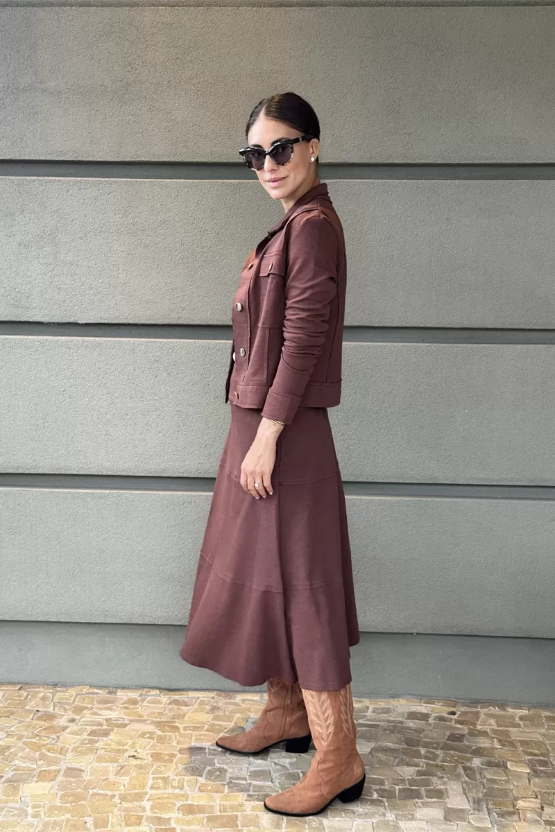 Hidrogênio - GODE SKIRT WITH NUTELLA CUTOUTS - 20332038 Hidrogênio - GODE SKIRT WITH NUTELLA CUTOUTS - 20332038