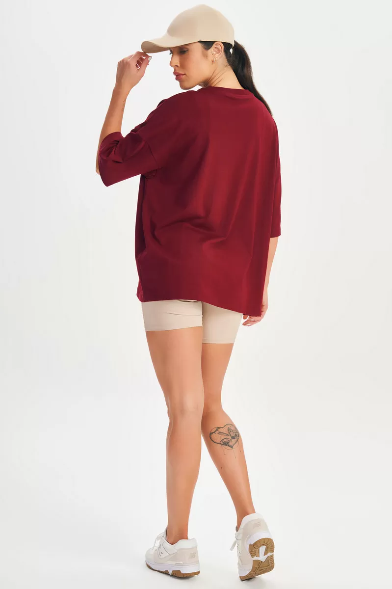 Lets Gym - Real Bodies Marsala Oversizes T-Shirt - 2695MS Lets Gym - Real Bodies Marsala Oversizes T-Shirt - 2695MS