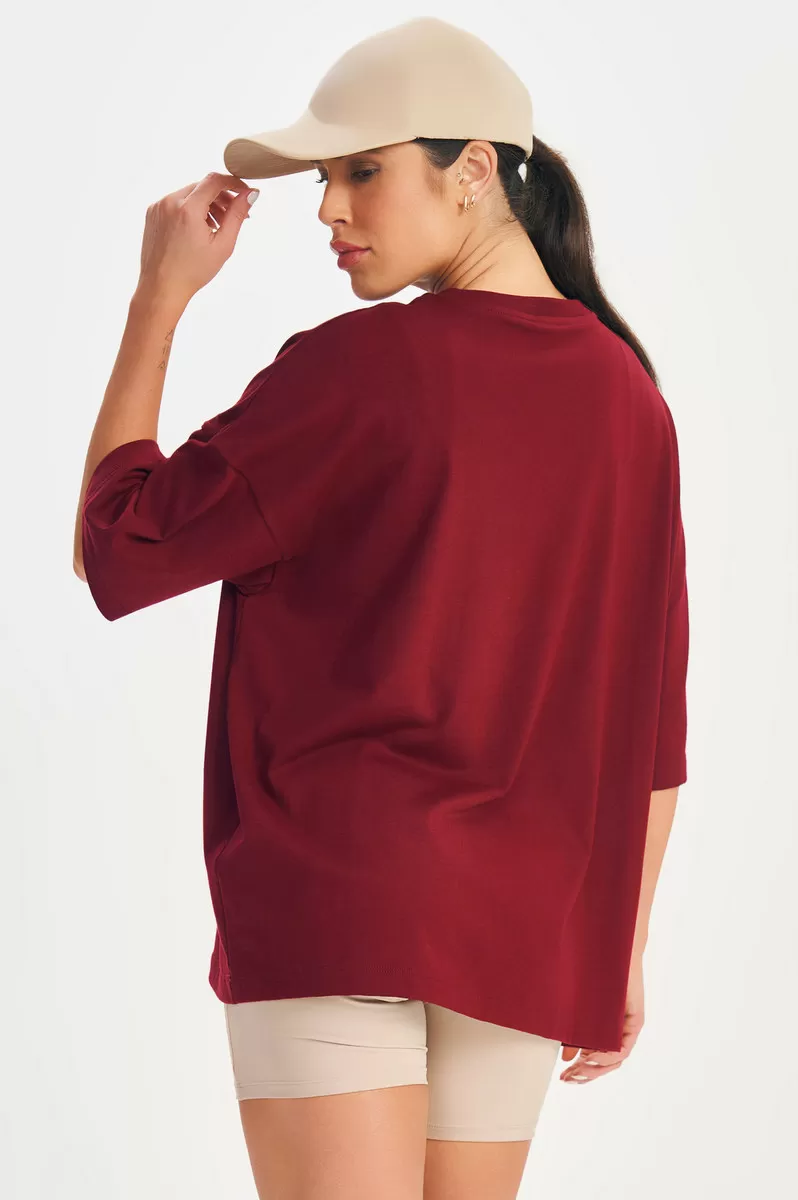 Lets Gym - Real Bodies Marsala Oversizes T-Shirt - 2695MS Lets Gym - Real Bodies Marsala Oversizes T-Shirt - 2695MS