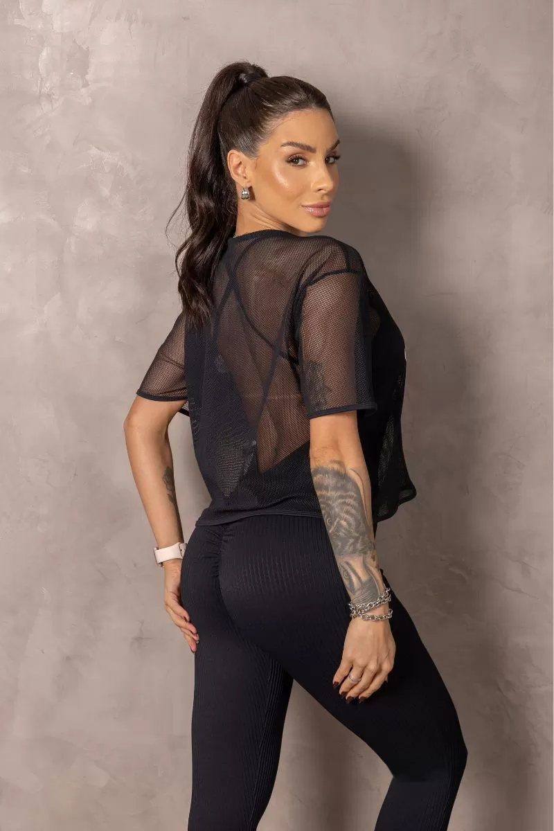 Hipkini - Black tulle runner crop top - 33331097