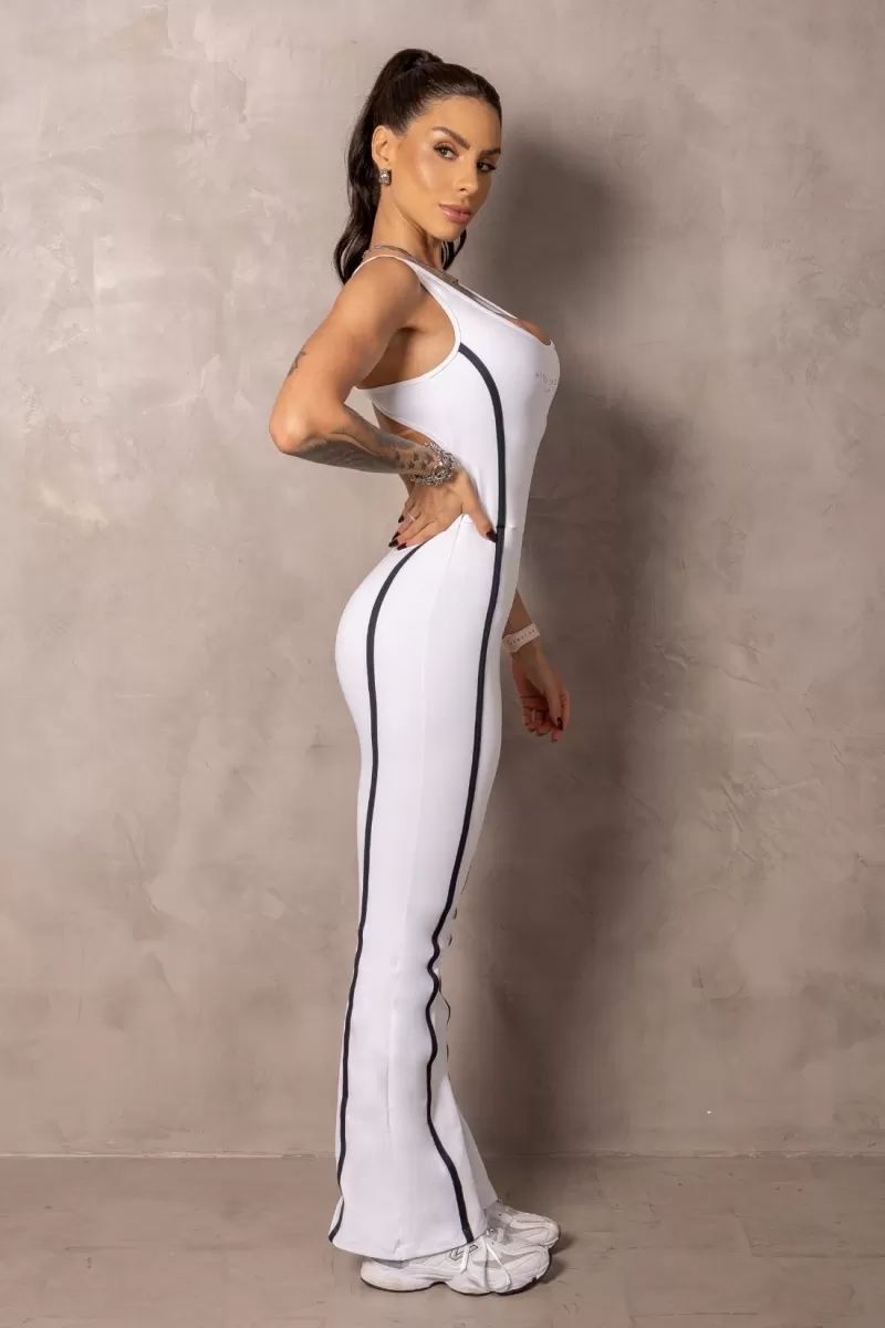 Hipkini - White Flaire Runner Jumpsuit - 33331100