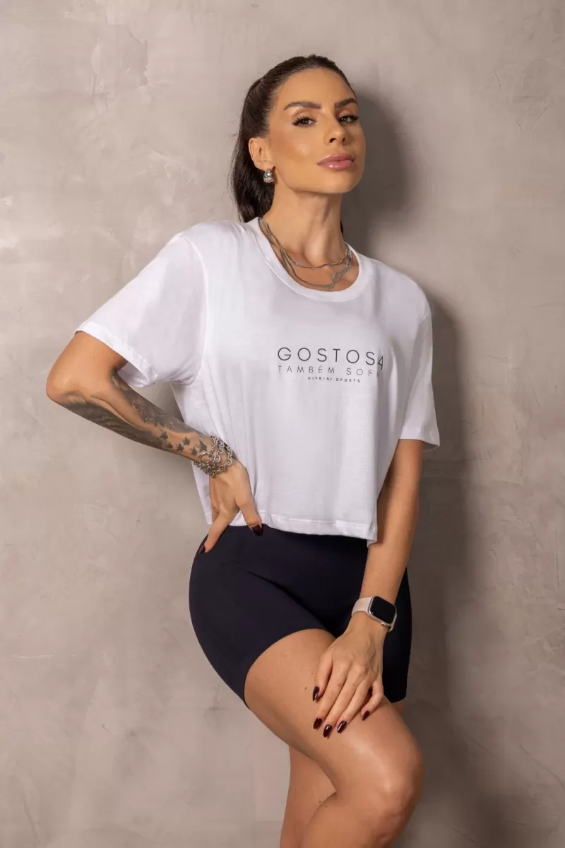 Hipkini - White Runner Cropped Shirt - 33331101