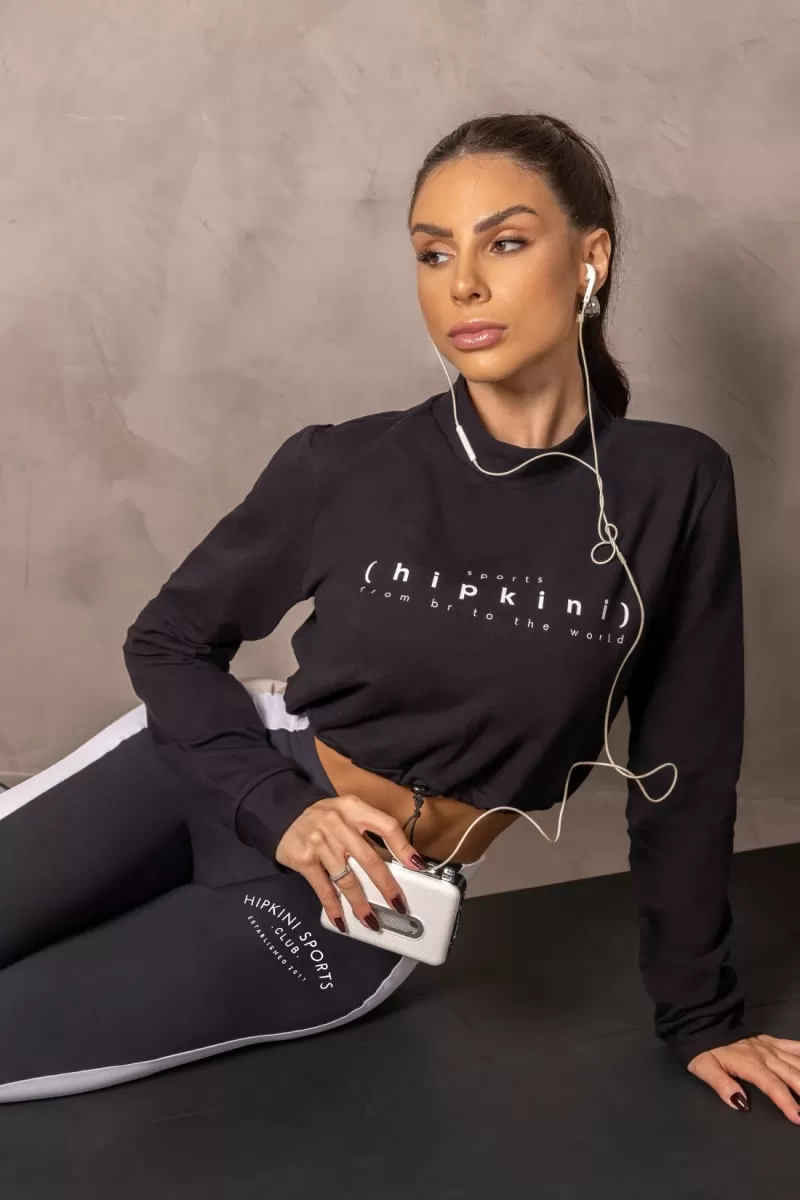 Hipkini - Coat Cropped Runner Black High collar - 33331106