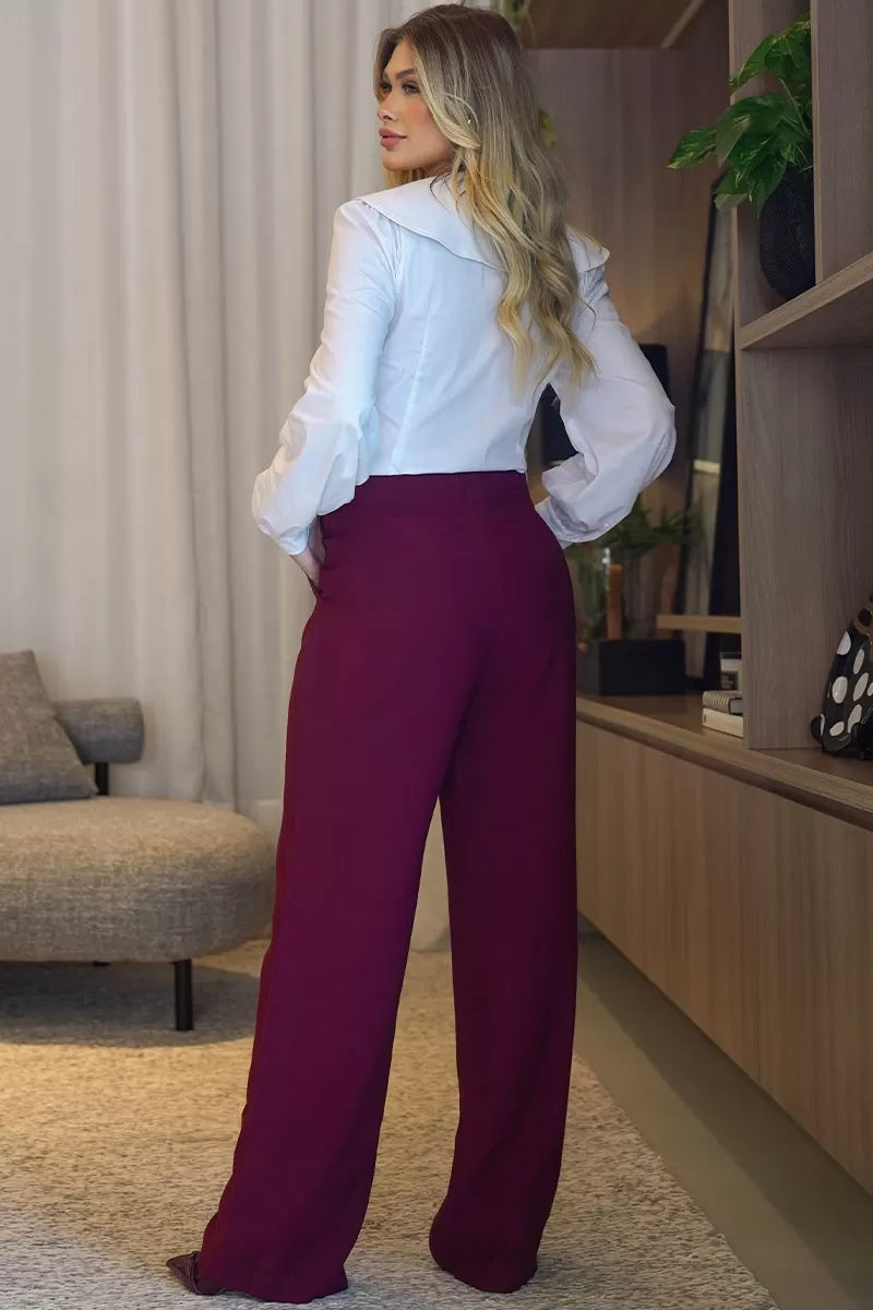 Miss Misses - Arlene Shirt Round Neck Long Sleeve with White Button - 54554005 Miss Misses - Arlene Shirt Round Neck Long Sleeve with White Button - 54554005
