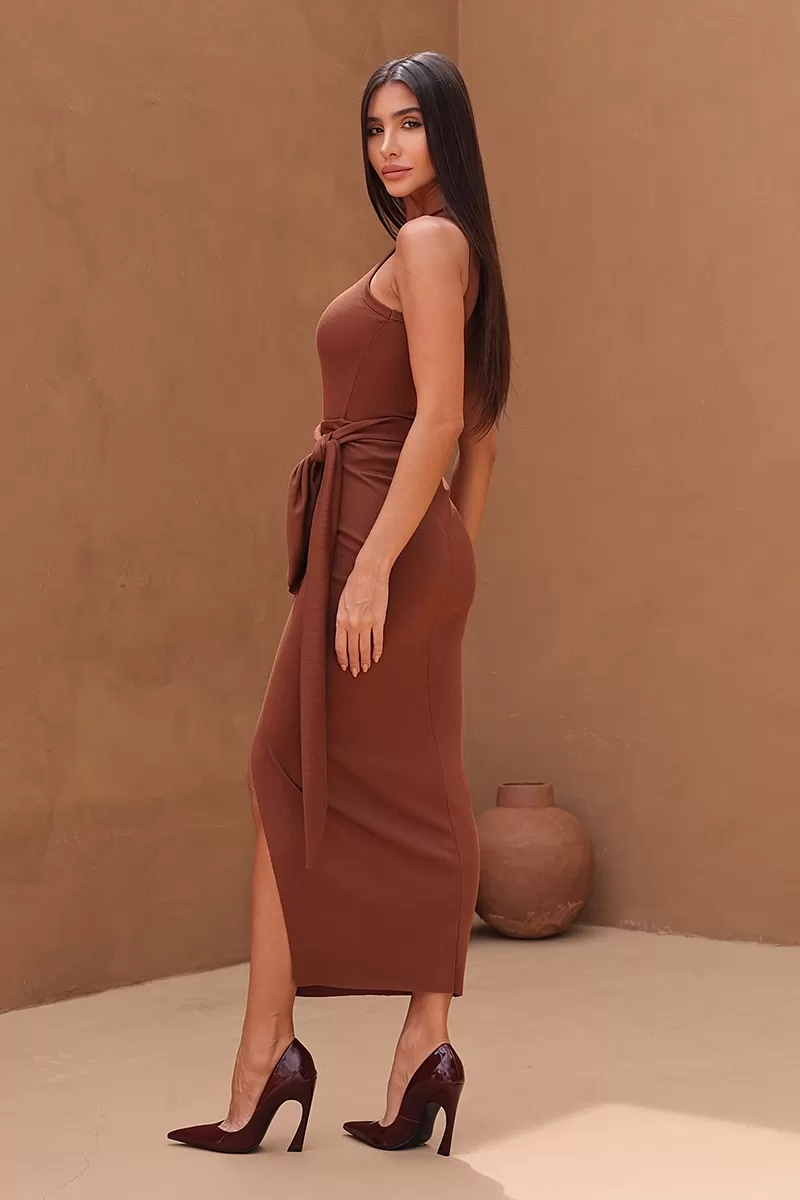 Dot Clothing - Dress Body Dot Clothing Tank Shirt Longuete Marrom - 2224MARROM Dot Clothing - Dress Body Dot Clothing Tank Shirt Longuete Marrom - 2224MARROM