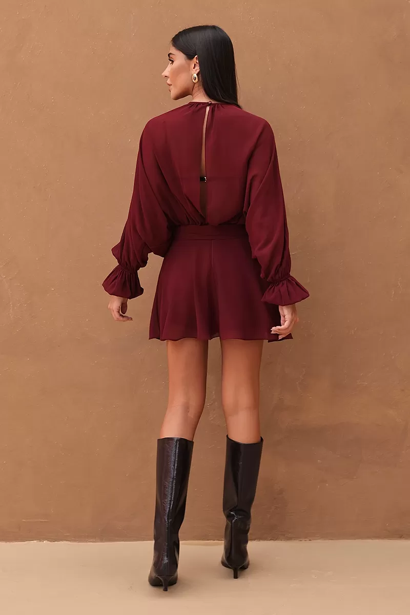 Dot Clothing - Dress Romper Dot Clothing Maple - 2692BORDO Dot Clothing - Dress Romper Dot Clothing Maple - 2692BORDO