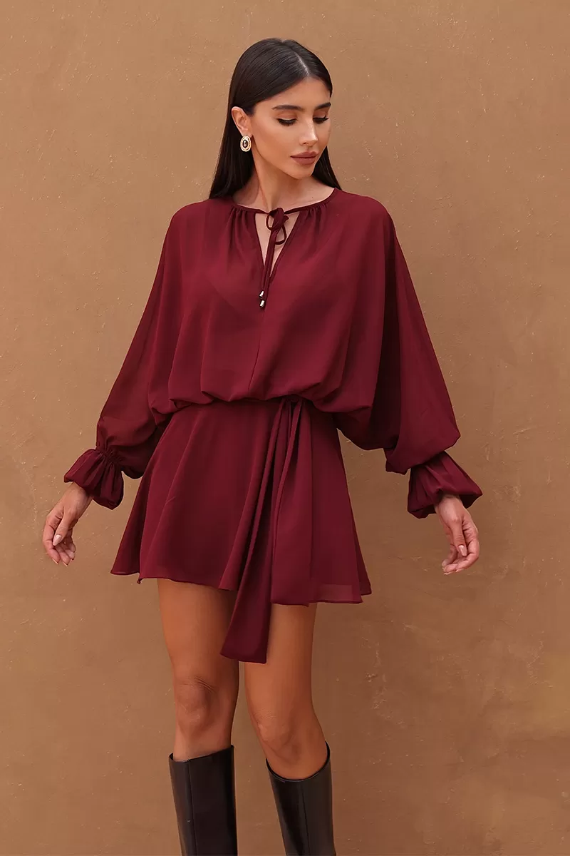Dot Clothing - Dress Romper Dot Clothing Maple - 2692BORDO