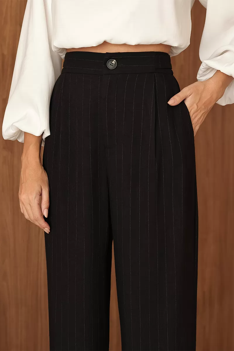 Dot Clothing - Pants Pantalona Dot Clothing Pinstripe Black - 2690PRETO Dot Clothing - Pants Pantalona Dot Clothing Pinstripe Black - 2690PRETO