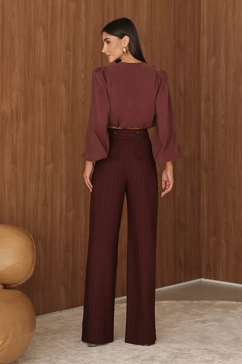 Dot Clothing - Pants Pantalona Dot Clothing Pinstripe Brown - 2690MARROM Dot Clothing - Pants Pantalona Dot Clothing Pinstripe Brown - 2690MARROM