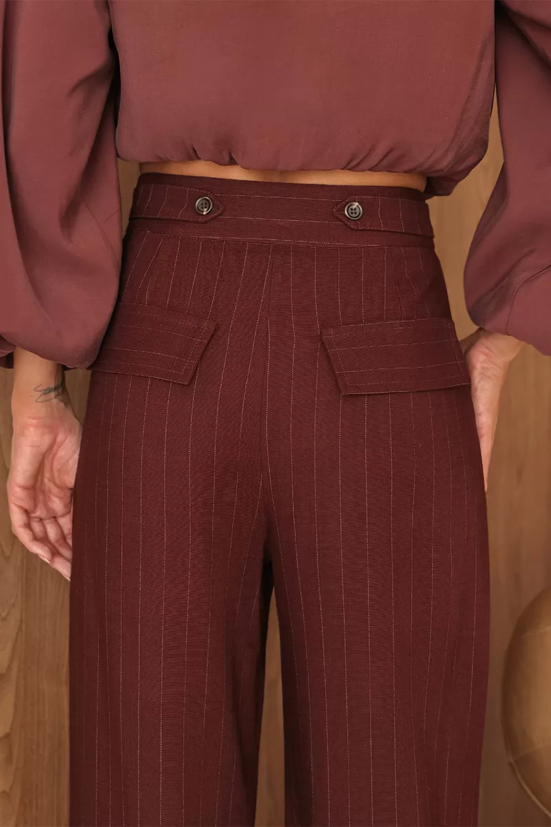 Dot Clothing - Pants Pantalona Dot Clothing Pinstripe Brown - 2690MARROM Dot Clothing - Pants Pantalona Dot Clothing Pinstripe Brown - 2690MARROM