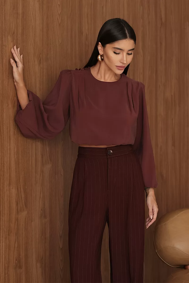 Dot Clothing - Pants Pantalona Dot Clothing Pinstripe Brown - 2690MARROM Dot Clothing - Pants Pantalona Dot Clothing Pinstripe Brown - 2690MARROM