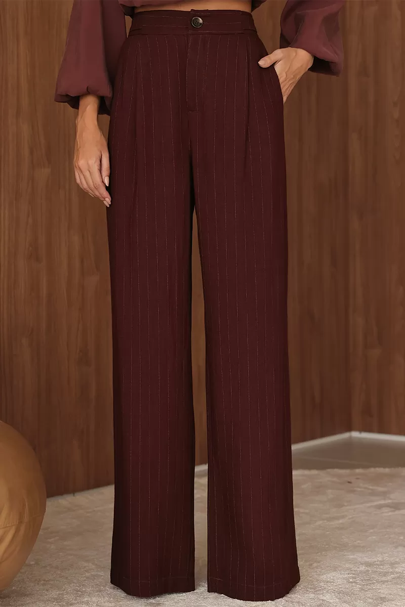 Dot Clothing - Pants Pantalona Dot Clothing Pinstripe Brown - 2690MARROM Dot Clothing - Pants Pantalona Dot Clothing Pinstripe Brown - 2690MARROM