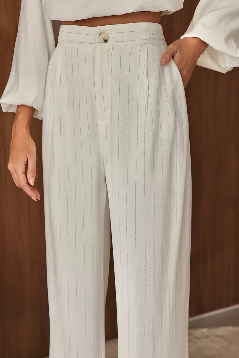 Dot Clothing - Pants Pantalona Dot Clothing Pinstripe Off White - 2690OFF Dot Clothing - Pants Pantalona Dot Clothing Pinstripe Off White - 2690OFF