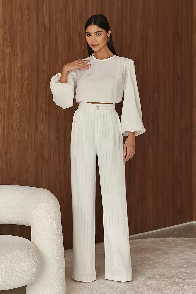 Dot Clothing - Pants Pantalona Dot Clothing Pinstripe Off White - 2690OFF Dot Clothing - Pants Pantalona Dot Clothing Pinstripe Off White - 2690OFF