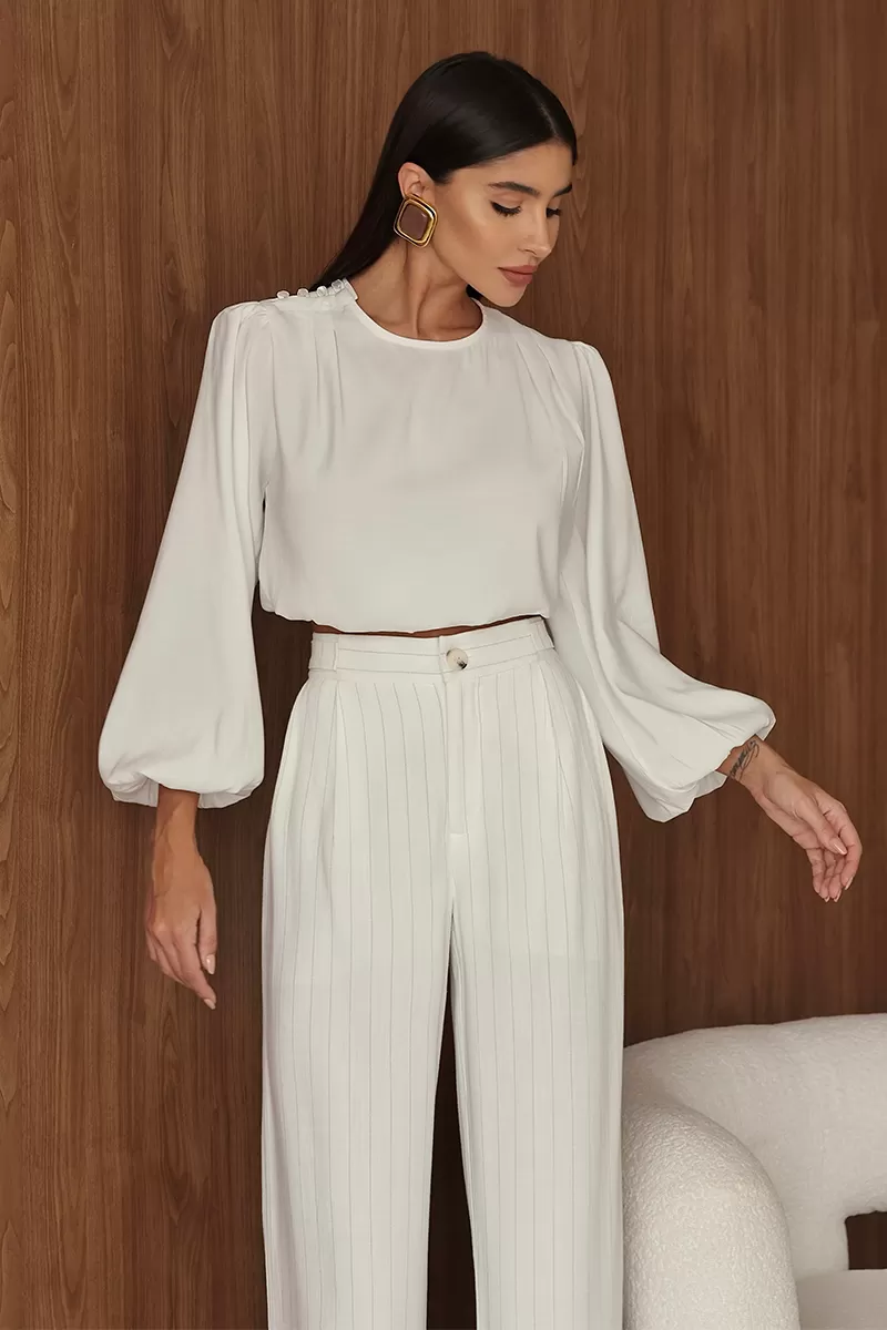 Dot Clothing - Pants Pantalona Dot Clothing Pinstripe Off White - 2690OFF Dot Clothing - Pants Pantalona Dot Clothing Pinstripe Off White - 2690OFF