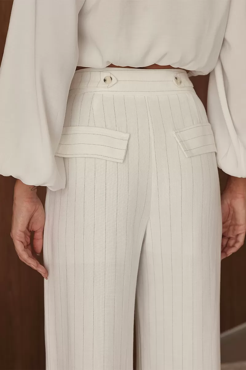 Dot Clothing - Pants Pantalona Dot Clothing Pinstripe Off White - 2690OFF Dot Clothing - Pants Pantalona Dot Clothing Pinstripe Off White - 2690OFF