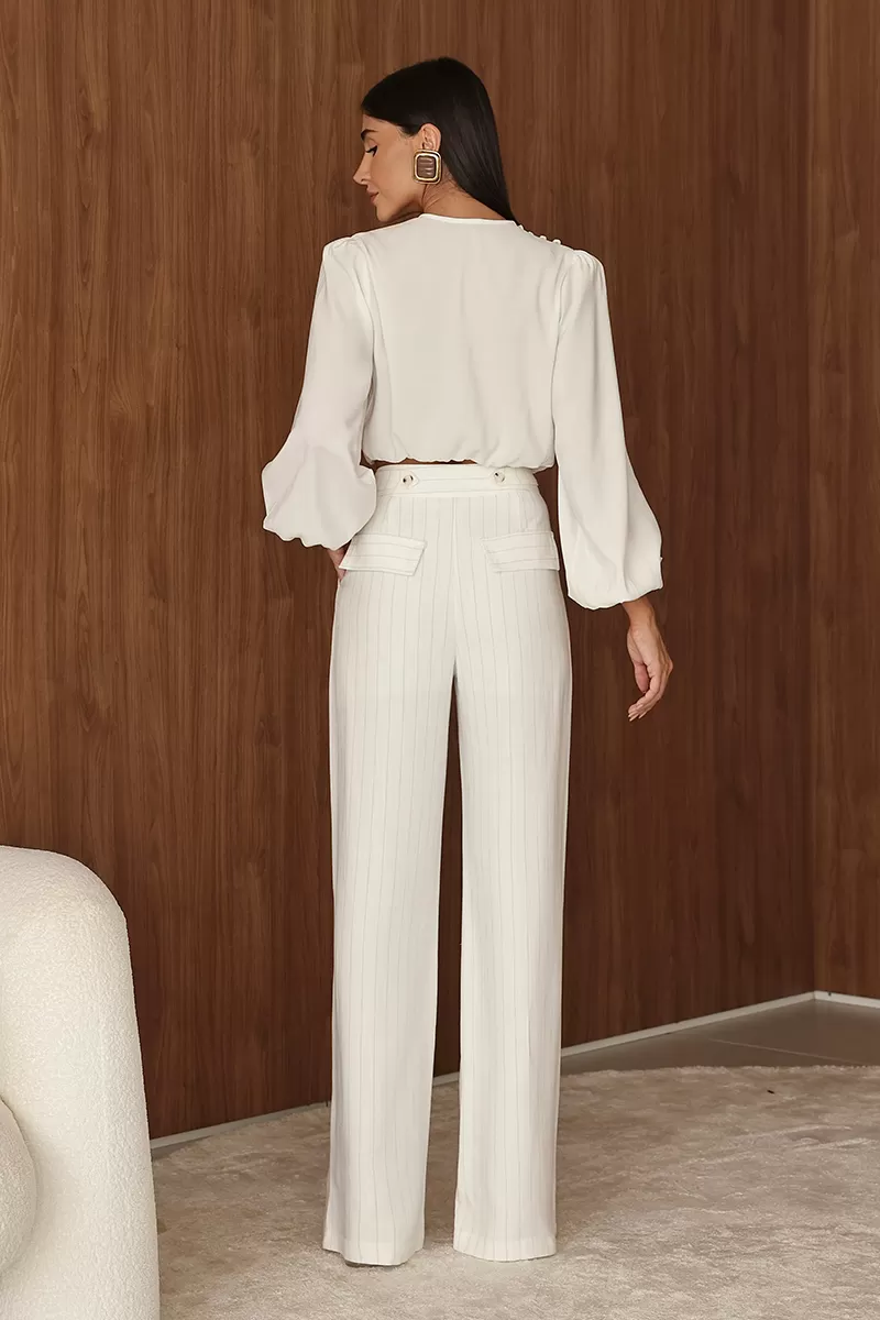 Dot Clothing - Pants Pantalona Dot Clothing Pinstripe Off White - 2690OFF Dot Clothing - Pants Pantalona Dot Clothing Pinstripe Off White - 2690OFF