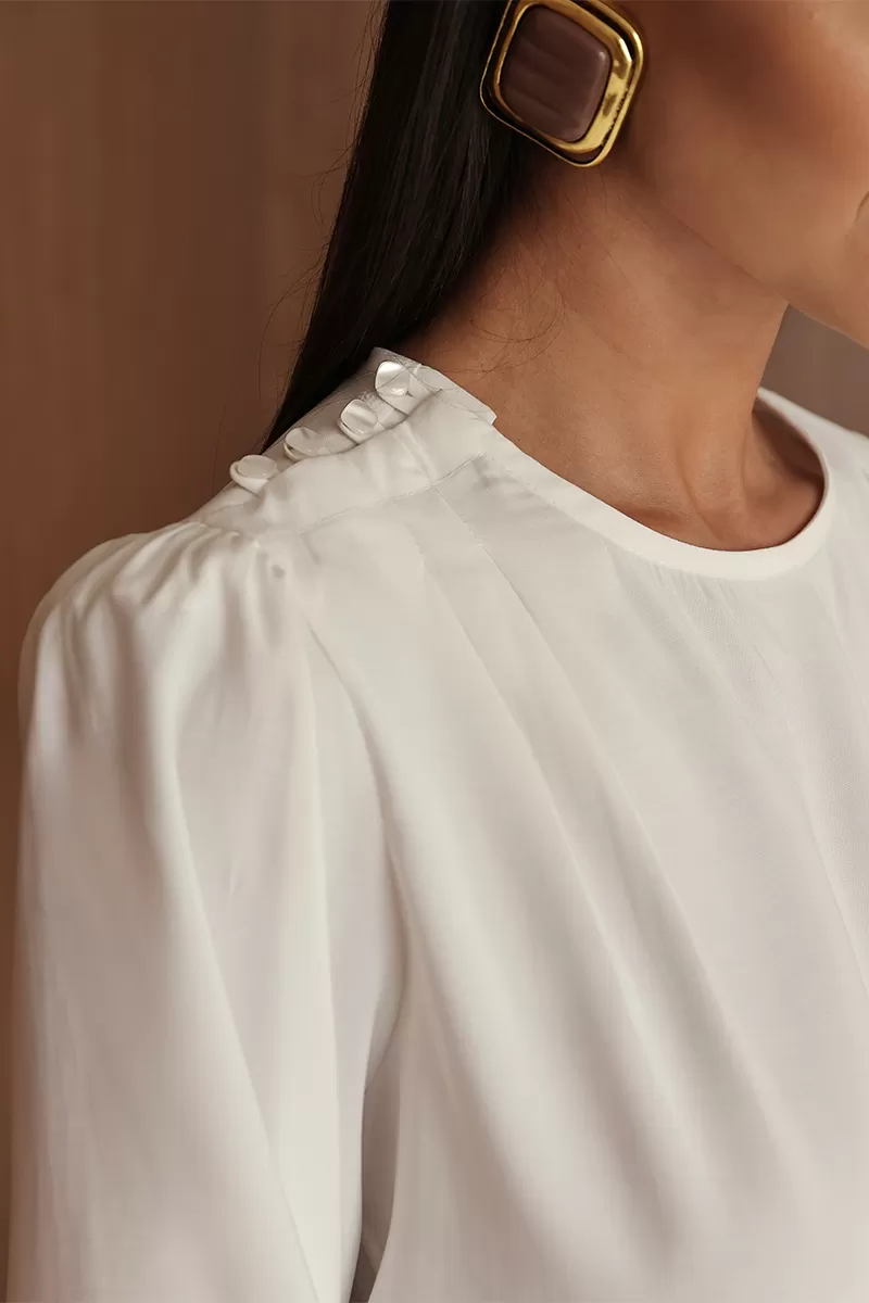 Dot Clothing - Balloon Sleeve Shirt Dot Clothing Off White - 2714OFF Dot Clothing - Balloon Sleeve Shirt Dot Clothing Off White - 2714OFF