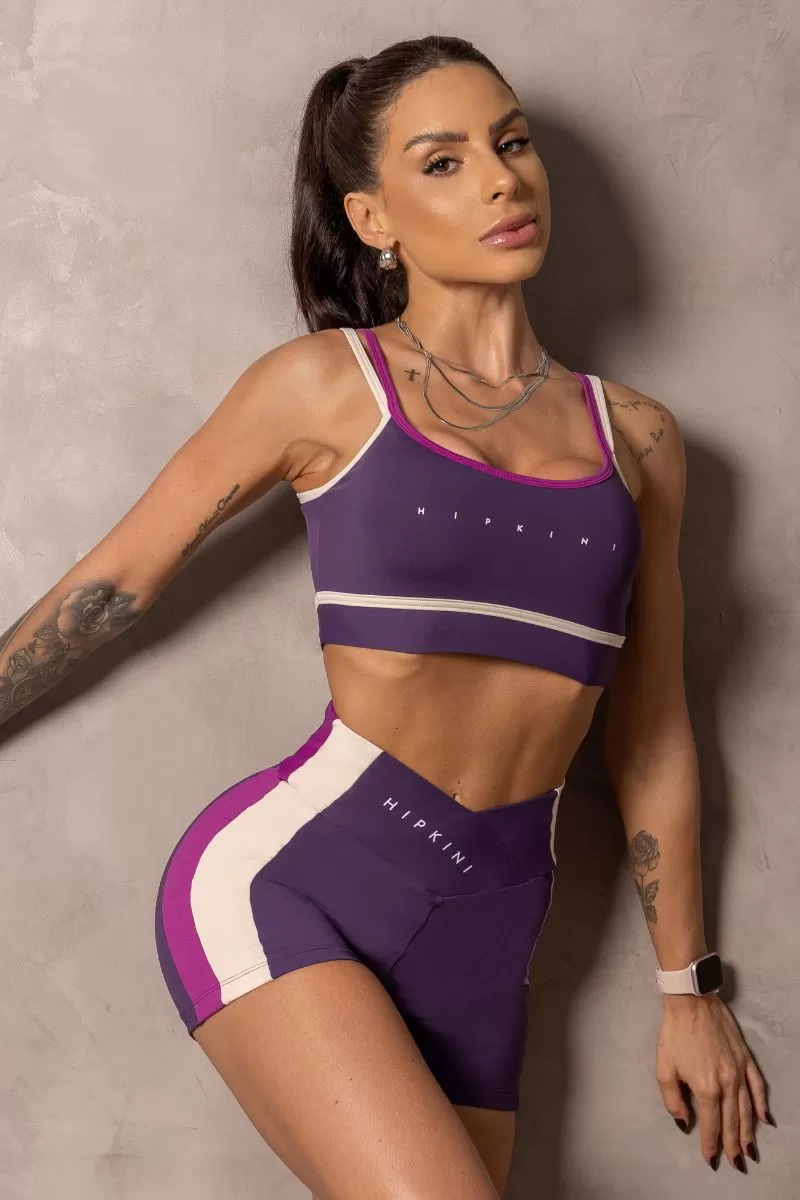 Hipkini - Purple Runner Shorts with wrap waistband - 33331123
