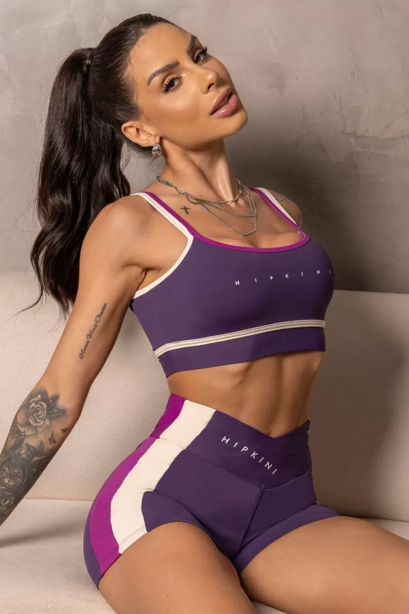 Hipkini - Purple Runner Shorts with wrap waistband - 33331123