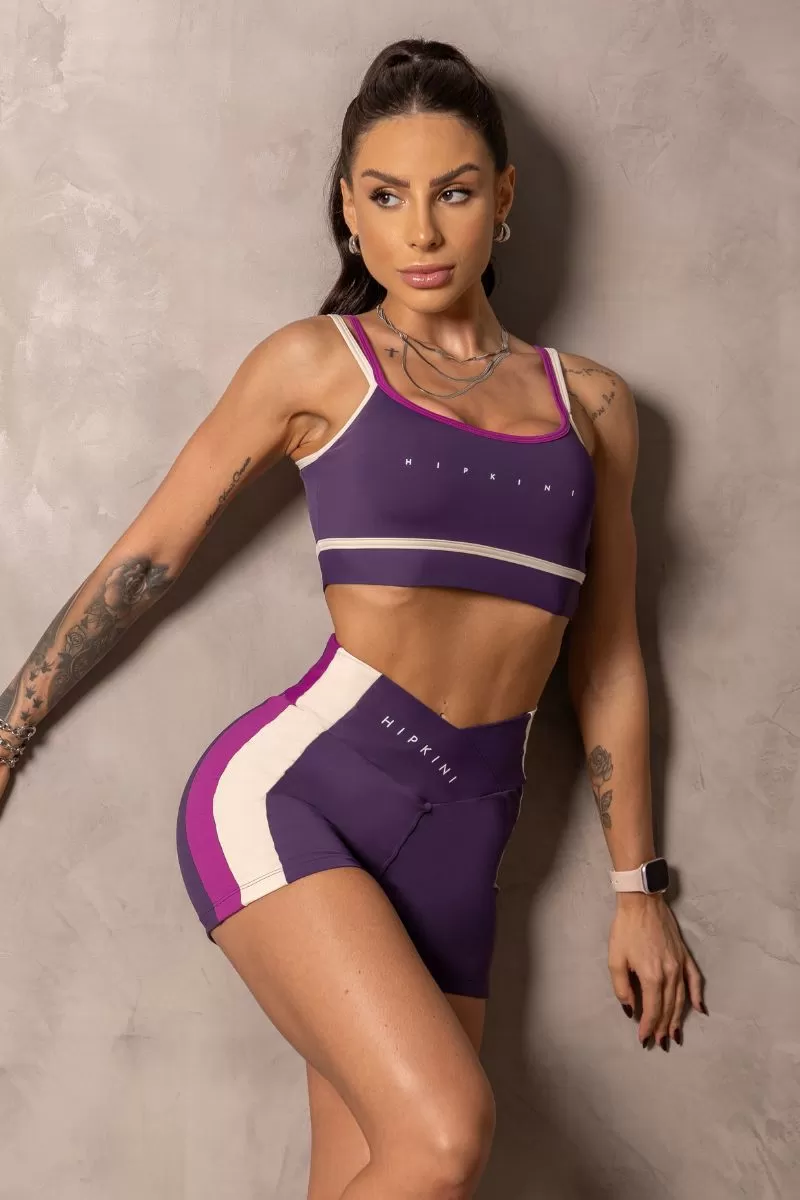 Hipkini - Purple Runner Shorts with wrap waistband - 33331123