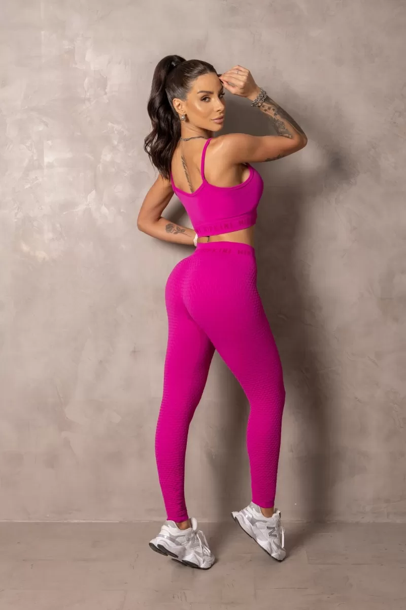Hipkini - Purple Brocade Seamless Runner Legging - 33331330