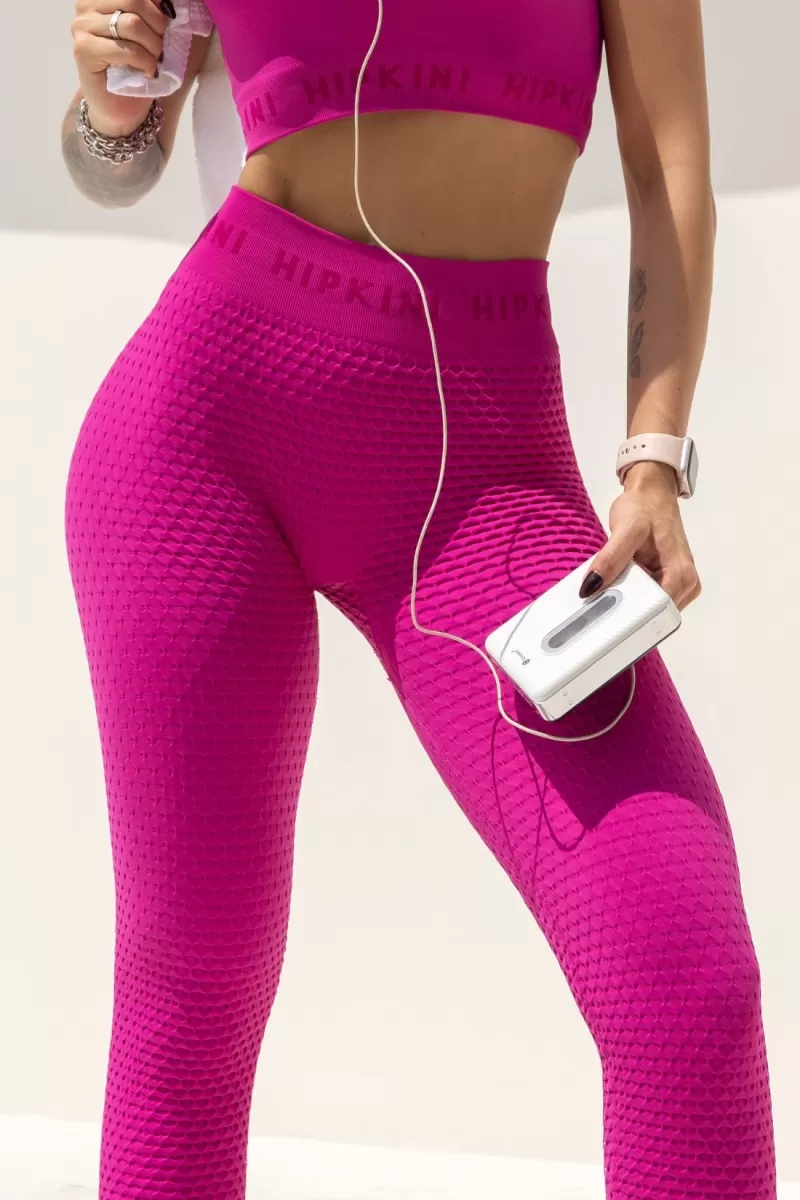 Hipkini - Purple Brocade Seamless Runner Legging - 33331330
