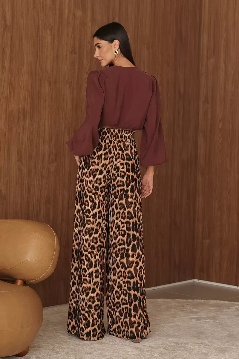 Dot Clothing - Pants Dot Clothing Animal Print Leopard Pantalona - 2718ONCA