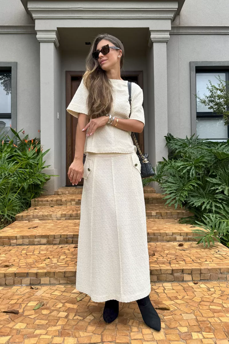 Hidrogênio - GODE SKIRT WITH OFF WHITE LAPELS - 20342018 Hidrogênio - GODE SKIRT WITH OFF WHITE LAPELS - 20342018