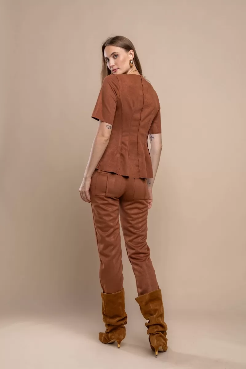 Hidrogênio - COGNAC PEPLUM BLOUSE - 20464579 Hidrogênio - COGNAC PEPLUM BLOUSE - 20464579
