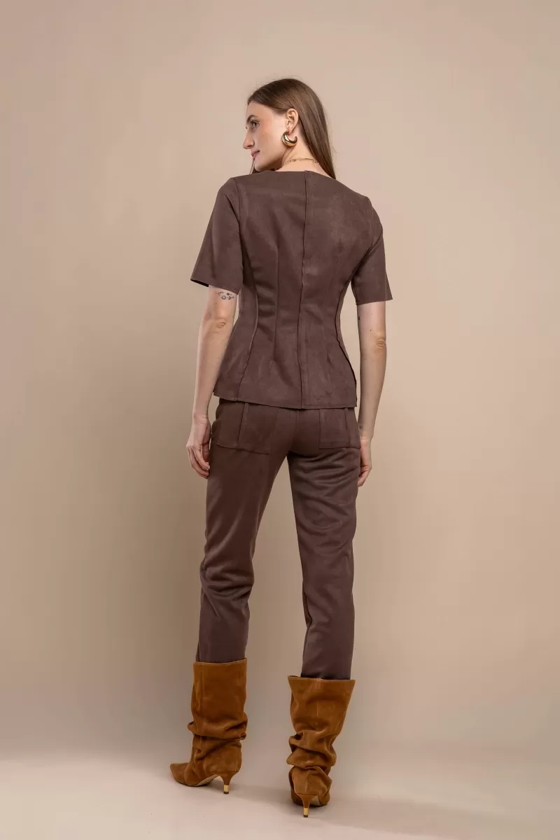 Hidrogênio - CHOCOLATE PEPLUM BLOUSE - 20464032 Hidrogênio - CHOCOLATE PEPLUM BLOUSE - 20464032