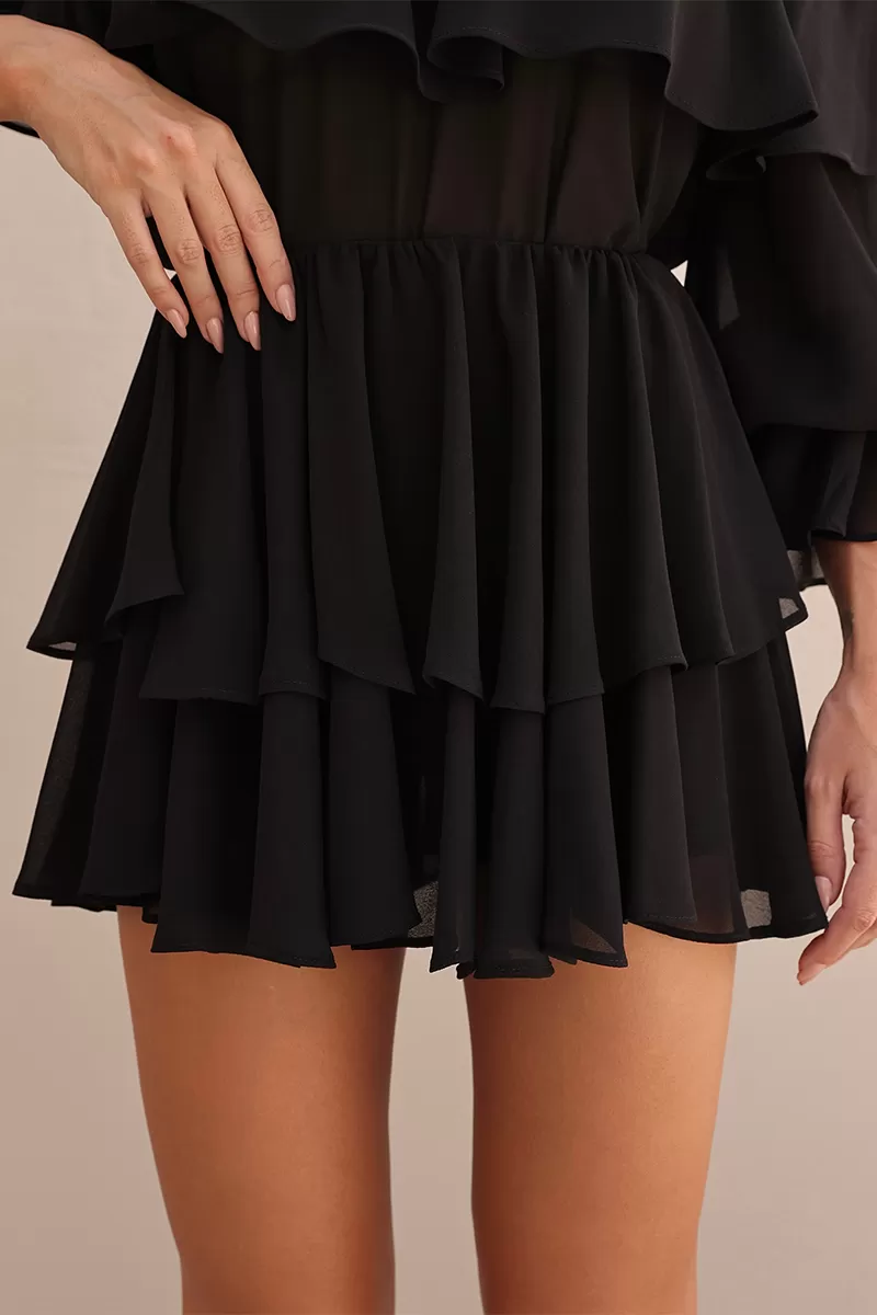 Dot Clothing - Set Dot Clothing Shirt and Shorts frill Black - 2722PRETO Dot Clothing - Set Dot Clothing Shirt and Shorts frill Black - 2722PRETO