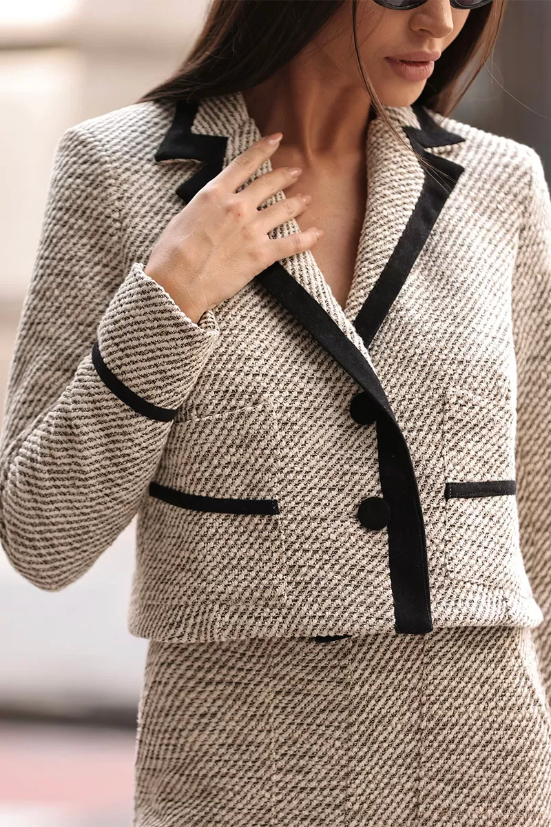 Dot Clothing - Set Dot Clothing Tweed Cotelê Beige - 2707BEGE Dot Clothing - Set Dot Clothing Tweed Cotelê Beige - 2707BEGE