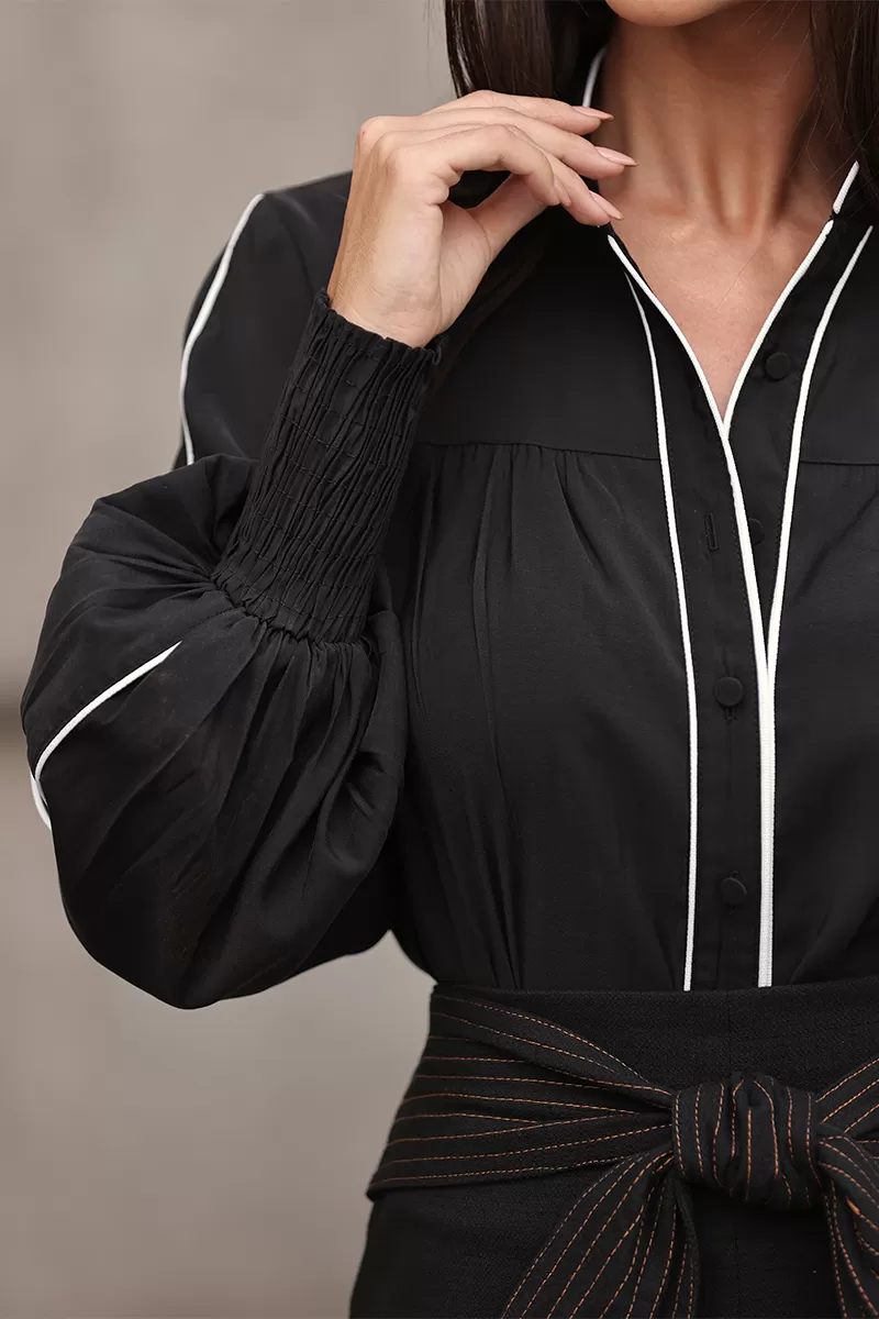 Dot Clothing - Dot Clothing Black Bias Shirt - 2691PRETO Dot Clothing - Dot Clothing Black Bias Shirt - 2691PRETO