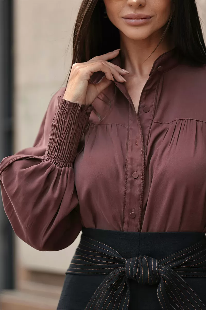 Dot Clothing - Dot Clothing Shirt With Brown Bias - 2691MARROM Dot Clothing - Dot Clothing Shirt With Brown Bias - 2691MARROM