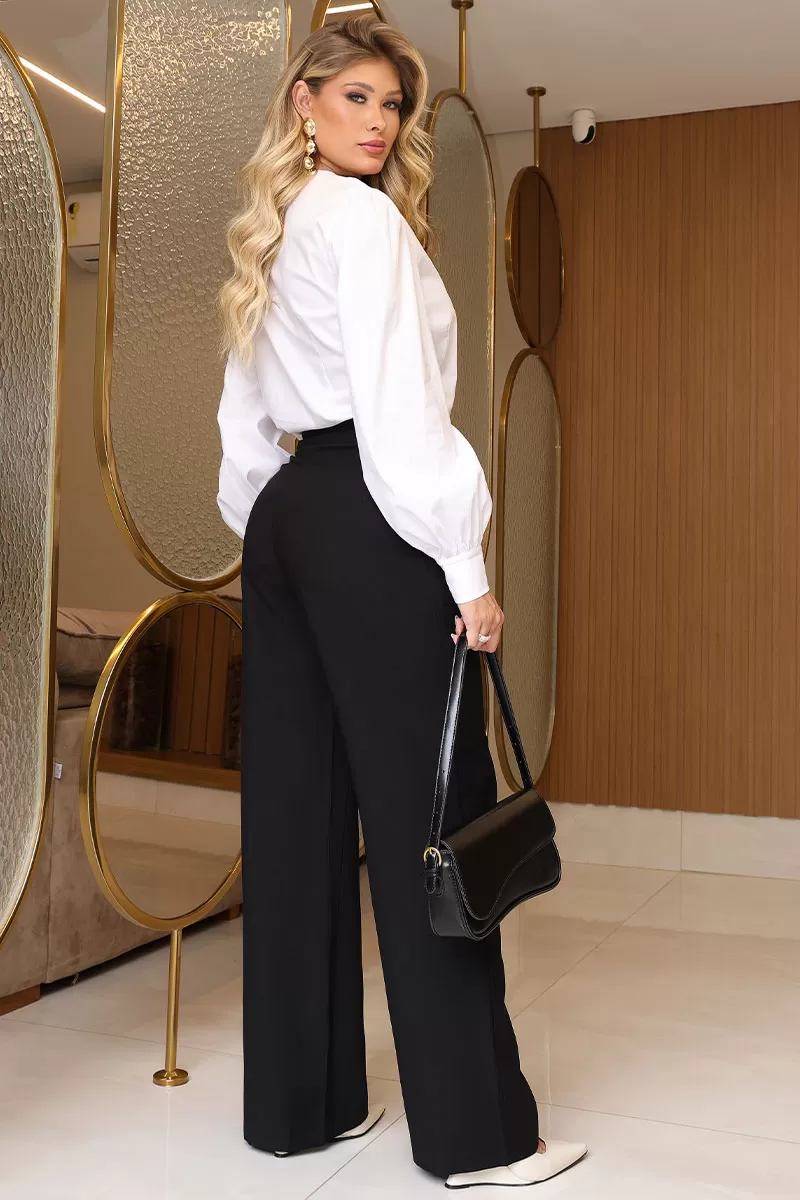 Miss Misses - Alicia Crew Neck Long Sleeve White Shirt - 54558005 Miss Misses - Alicia Crew Neck Long Sleeve White Shirt - 54558005