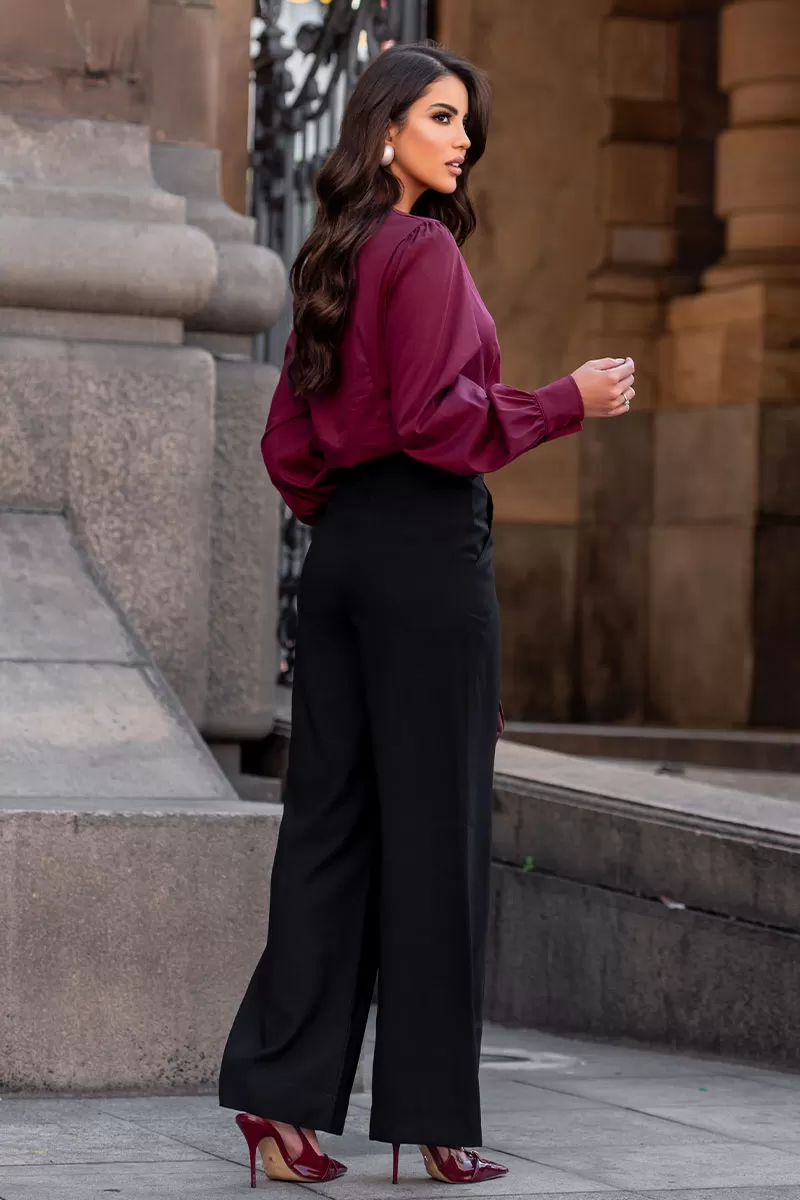 Miss Misses - Alicia Crew Neck Long Sleeve Wine Shirt - 54558006 Miss Misses - Alicia Crew Neck Long Sleeve Wine Shirt - 54558006